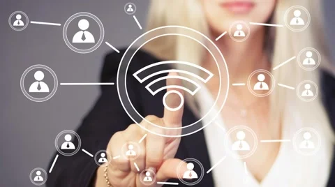 Business button web Wifi connection sign signal Stock Footage 53036479