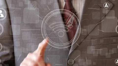 Business button Wi fi connection signal network web wifi Stock Footage 73993121