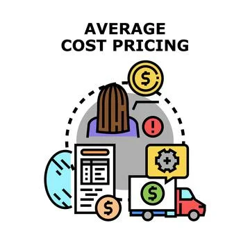 Business calculating average cost pricing strategy concept Stock Illustration
