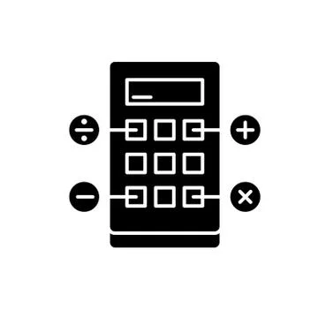 Business calculation black icon, vector sign on isolated background. Business Stock Illustration
