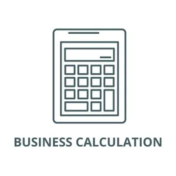 Business calculation  vector line icon, linear concept, outline sign, symbol Stock Illustration
