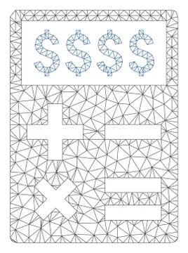 Business Calculator Polygonal Frame Vector Mesh Illustration Illustrazione stock