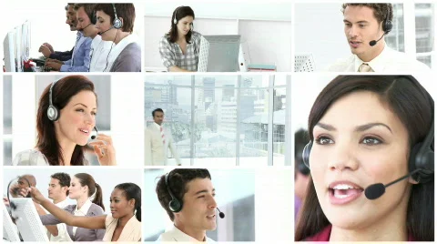 Business call centre Stock Footage