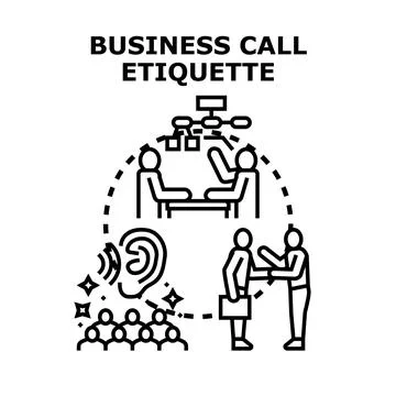 Business call etiquette concept explaining communication rules Illustration