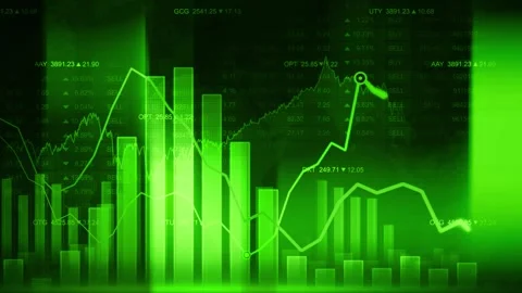 Business candle stick graph chart of stock market investment trading Stock Footage 280896786