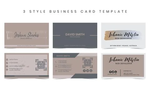 Business Card 3 Style Templates Bundle Corporate Identity Template Stock Illustration