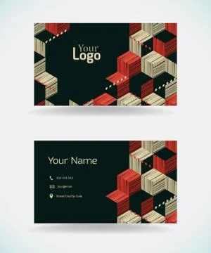 Business card with abstract geometric elements. Stock Illustration