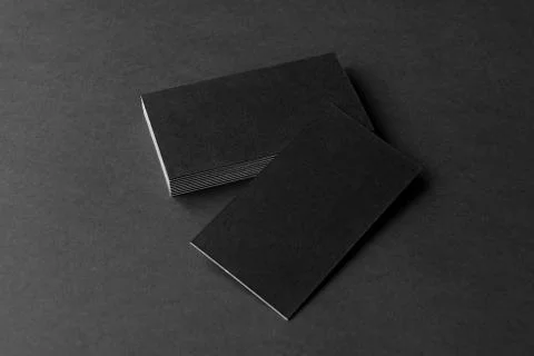 Business card on black background. Stock Photos