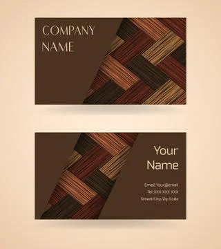 Business card with a brown pattern. Stock Illustration
