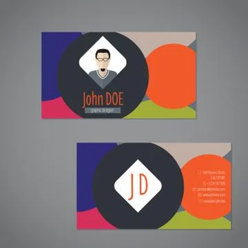 Business card with circle bubble elements Stock Illustration