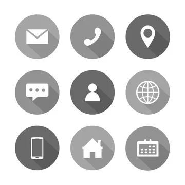 Business Card Circular Shadow Vector Icon Set Stock Illustration