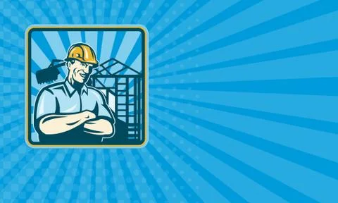 Business card Construction Engineer Foreman Worker Stock Illustration