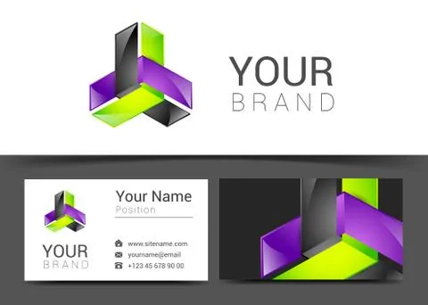 Business card creative design template Corporate Identity logo Stock Illustration