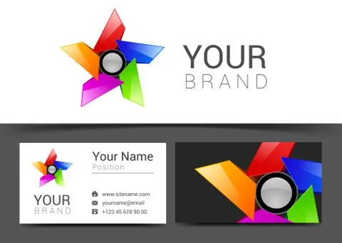 Business card creative design template Corporate Identity logo Stock Illustration