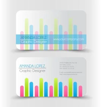 Business card design set template for company corporate style. Stock Illustration