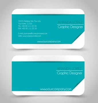 Business card design set template for company corporate style. Stock Illustration