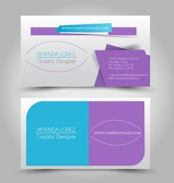 Business card design set template for company corporate style. Stock Illustration