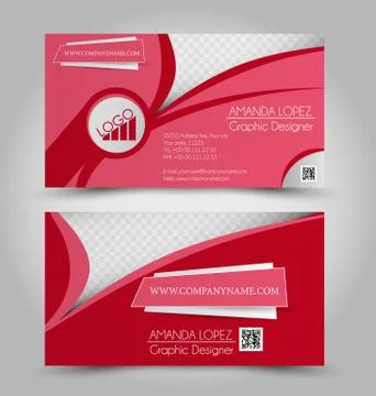 Business card design set template for company corporate style. Stock Illustration