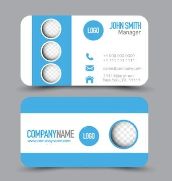 Business card design set template for company corporate style. Stock Illustration