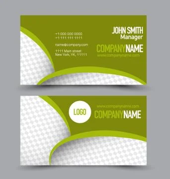 Business card design set template for company corporate style. Stock Illustration