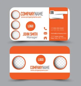 Business card design set template for company corporate style. Stock Illustration