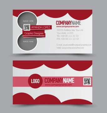 Business card design set template for company corporate style. Stock Illustration