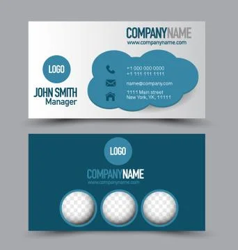 Business card design set template for company corporate style. Stock Illustration