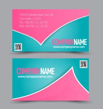 Business card design set template for company corporate style. Stock Illustration