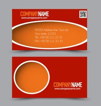 Business card design set template for company corporate style. Stock Illustration