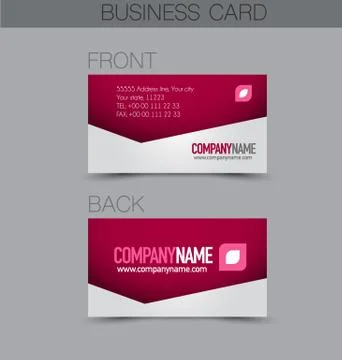 Business card design set template for company corporate style. Stock Illustration