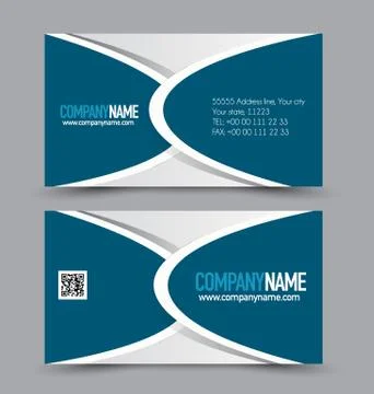 Business card design set template for company corporate style. Stock Illustration