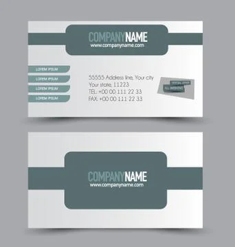 Business card design set template for company corporate style. Stock Illustration