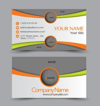 Business card design set template for company corporate style. Stock Illustration