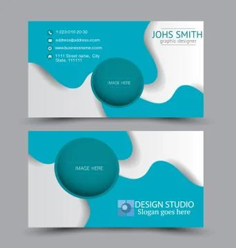 Business card design set template for company corporate style. Stock Illustration