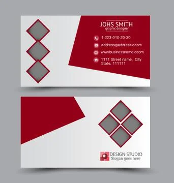 Business card design set template for company corporate style. Stock Illustration