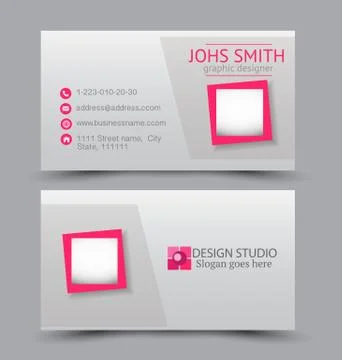 Business card design set template for company corporate style. Stock Illustration