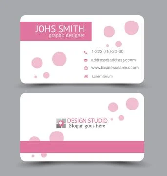 Business card design set template for company corporate style. Stock Illustration