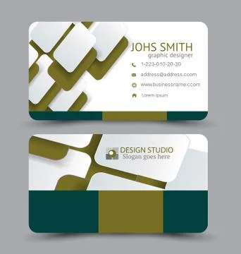 Business card design set template for company corporate style. Stock Illustration