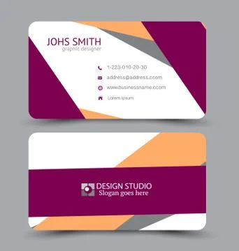 Business card design set template for company corporate style. Stock Illustration