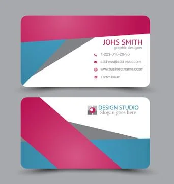 Business card design set template for company corporate style. Stock Illustration