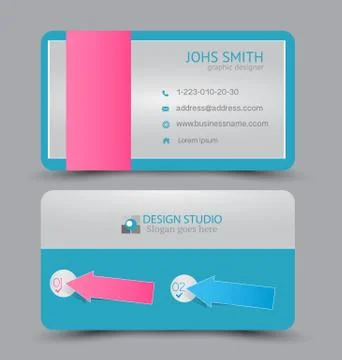 Business card design set template for company corporate style. Stock Illustration