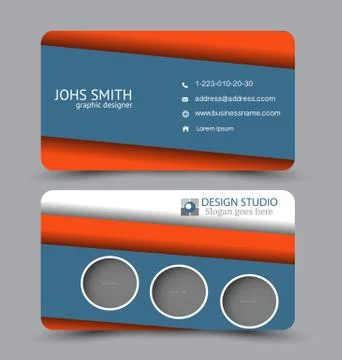 Business card design set template for company corporate style. Stock Illustration