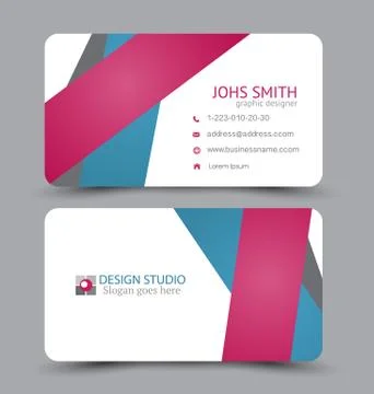 Business card design set template for company corporate style. Stock Illustration