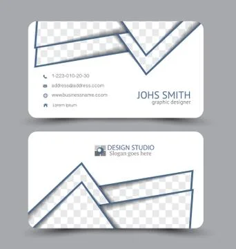Business card design set template for company corporate style. Stock Illustration