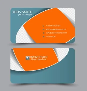 Business card design set template for company corporate style. Stock Illustration