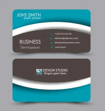 Business card design set template for company corporate style. Stock Illustration