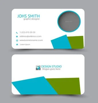 Business card design set template for company corporate style. Stock Illustration