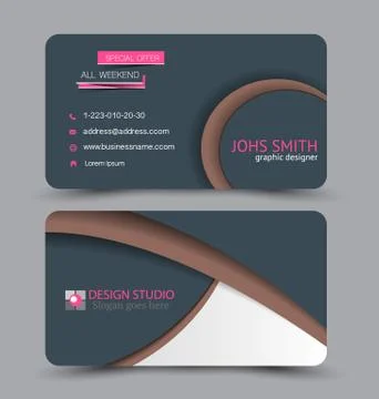 Business card design set template for company corporate style. Stock Illustration
