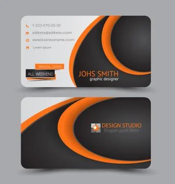 Business card design set template for company corporate style. Stock Illustration