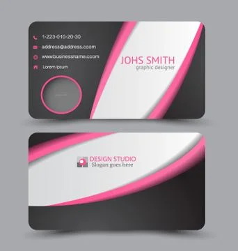 Business card design set template for company corporate style. Stock Illustration